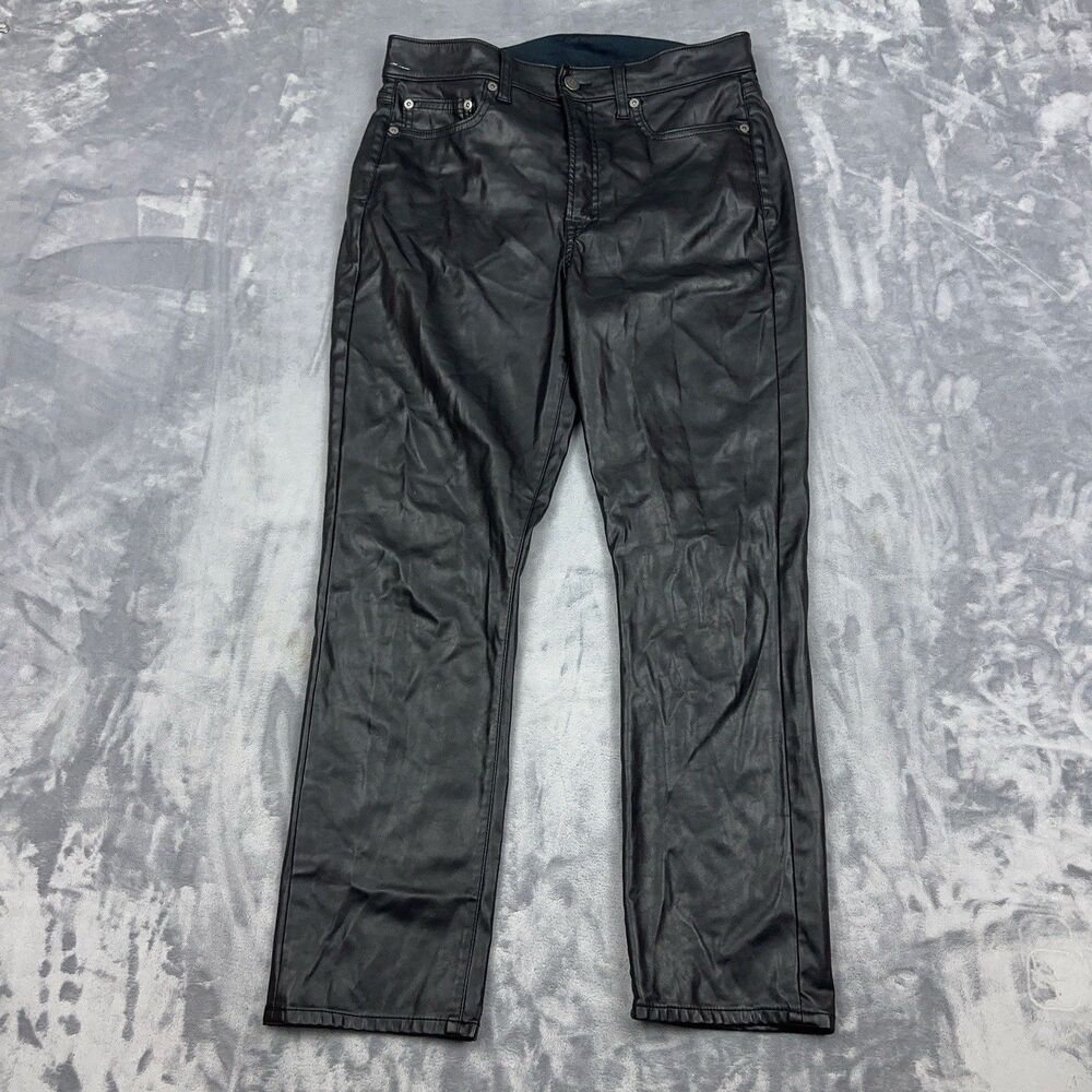 Gap Pants Womens Size 30/10 Black Faux Leather Vintage Slim High Rise